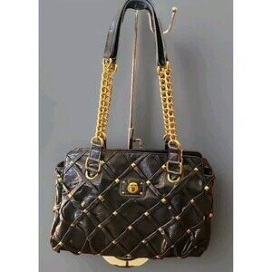 Big Buddha Bags Santa Barbara Navy And Gold Chain Matte Purse Pocketbook Bag